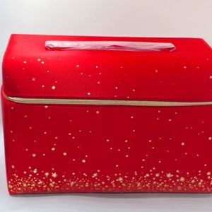 ESTEE LAUDER FREE Holiday 2022 travel case in red & gold *w/ purchase 4+ beauty